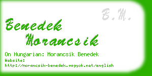 benedek morancsik business card